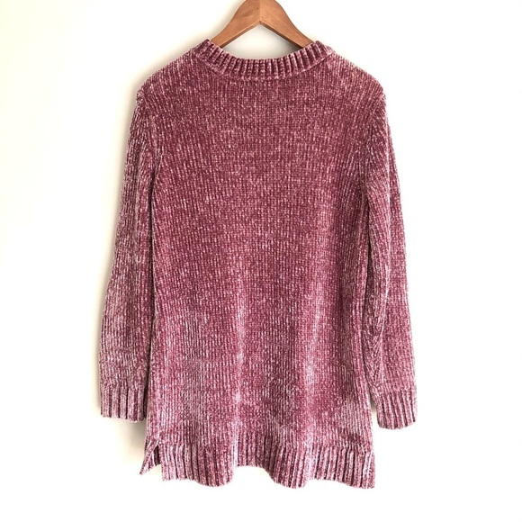 Orvis Chenille Long Chunky Knit Sweater Rose Pink - Picture 5 of 14